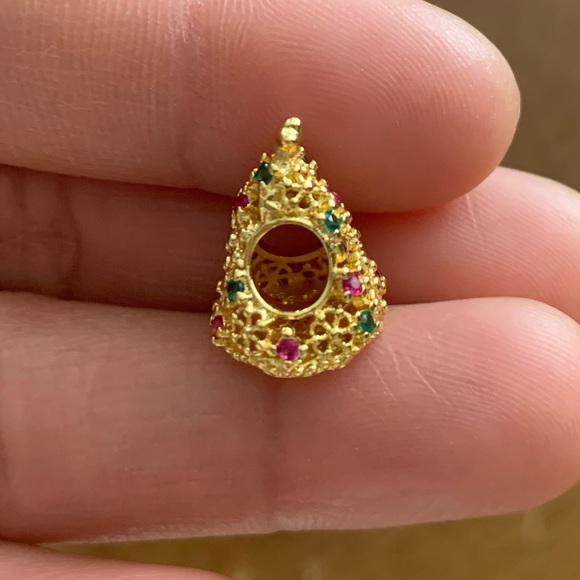 NWOT Glitter Christmas Tree Charm Sterling Silver 925 - Picture 7 of 11